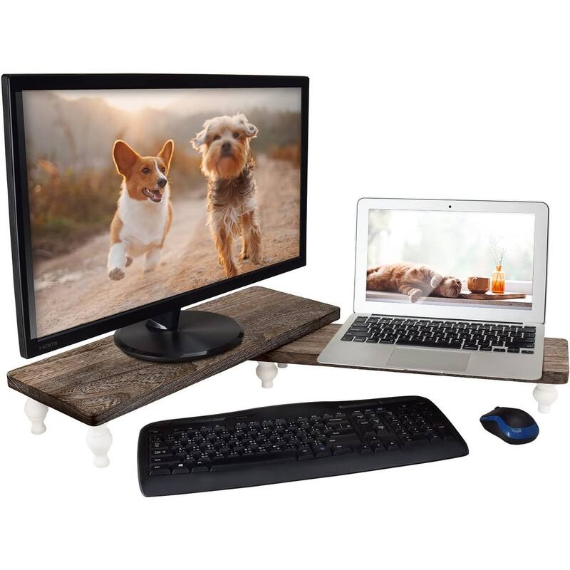 2 Pcs Set Wooden Display Riser - S - Espresso