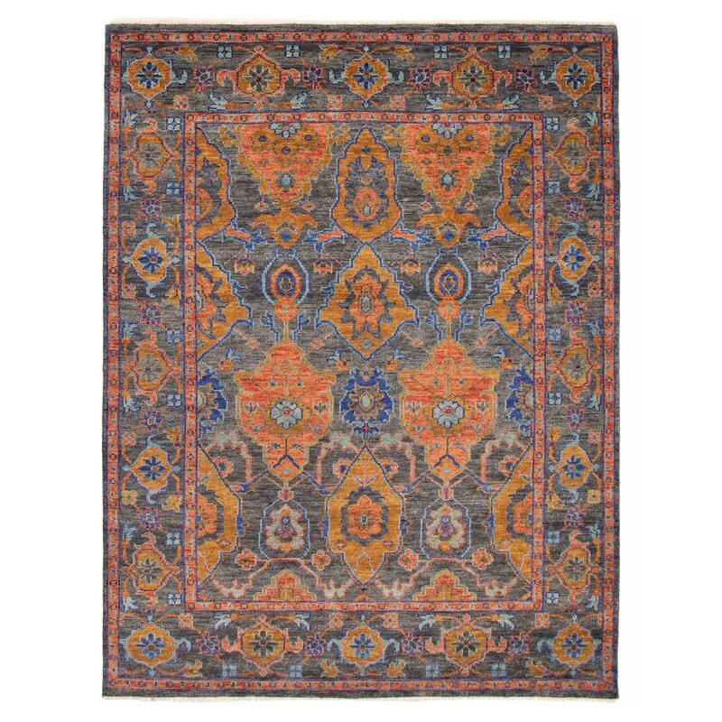ECARPETGALLERY Hand-knotted Jules Serapi Dark Grey Wool Rug - 7'10 x 10'2 - Dark Grey - 7'10 x 10'2