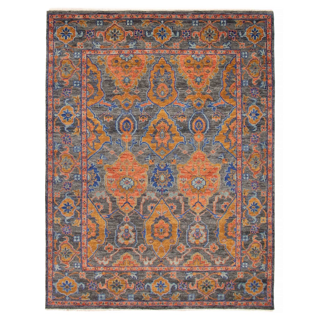 ECARPETGALLERY Hand-knotted Jules Serapi Dark Grey Wool Rug - 7'10 x 10'2