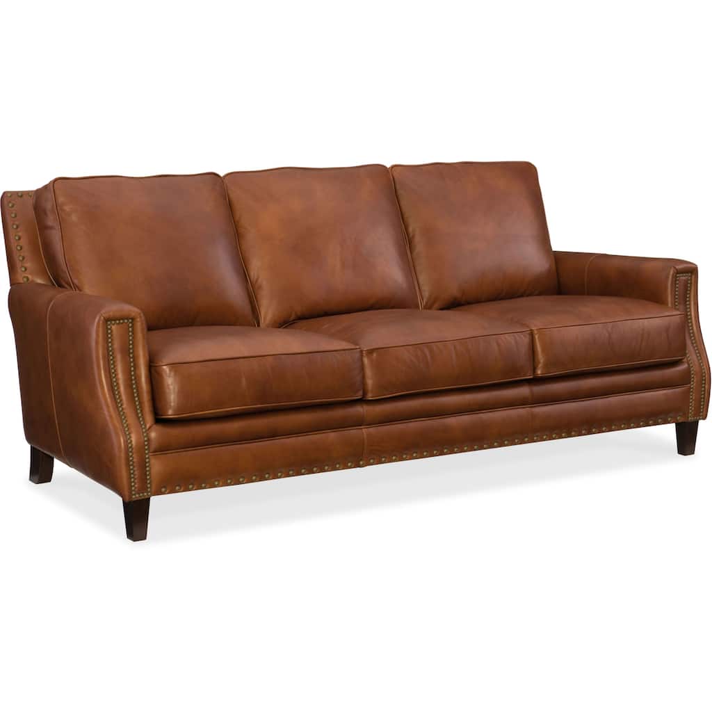 Hooker Furniture 83 Inch Wide Leather Sofa from the Exton Collection