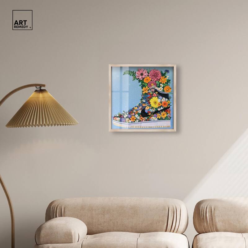 Blooming Floral Sneaker Shadowbox by Art Remedy