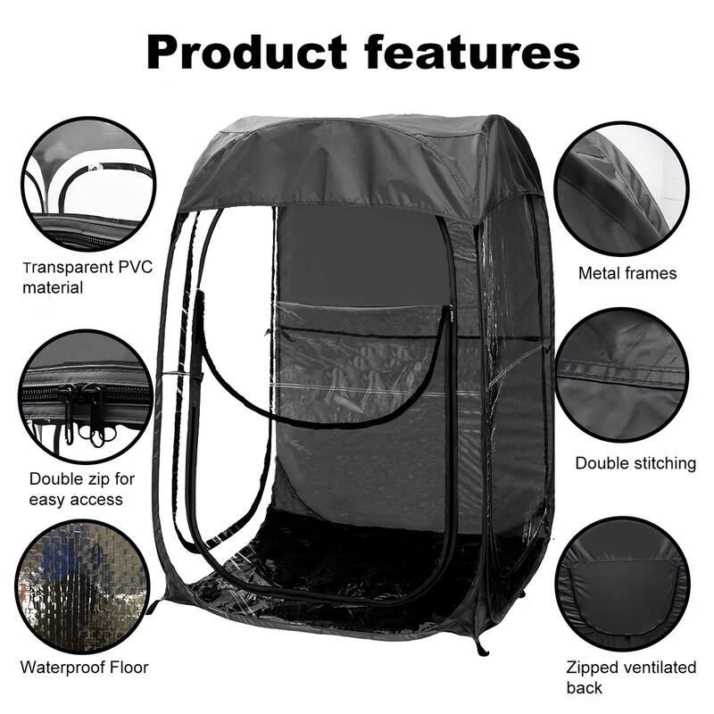 Anmytek Pop Up Clear View Outdoor Shelter Tent with Transparent PVC Walls and Sunshade Top Portable Foldable Camping Fishing