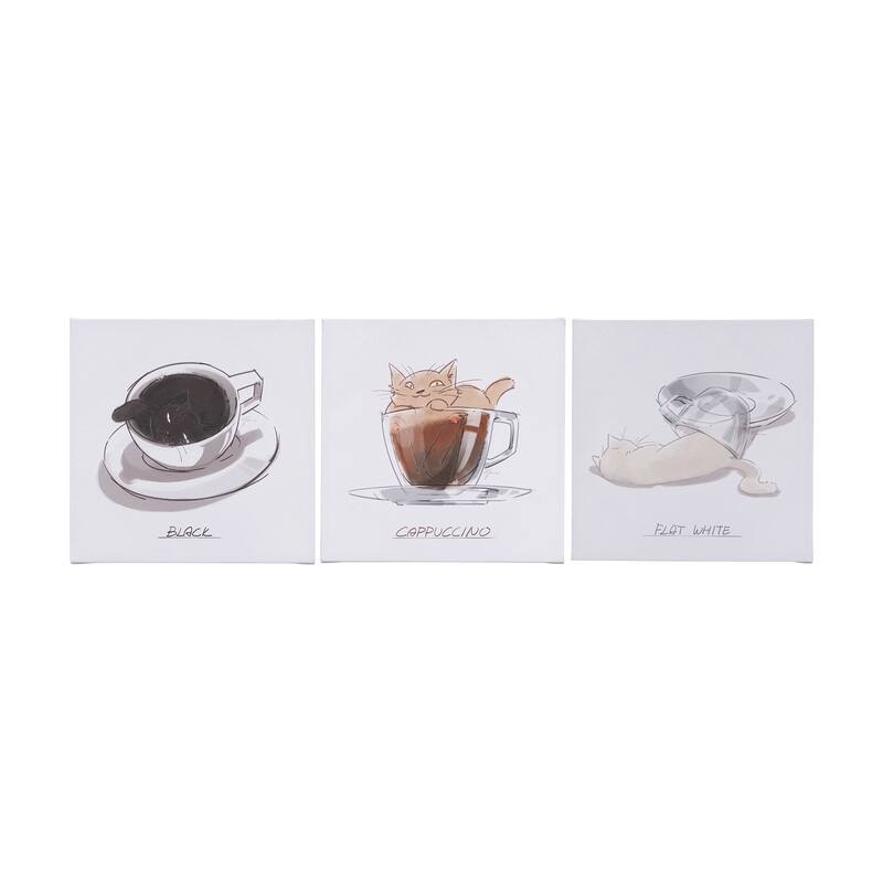 Coffee Cat I (20 x 20 ) Canvas Art Print