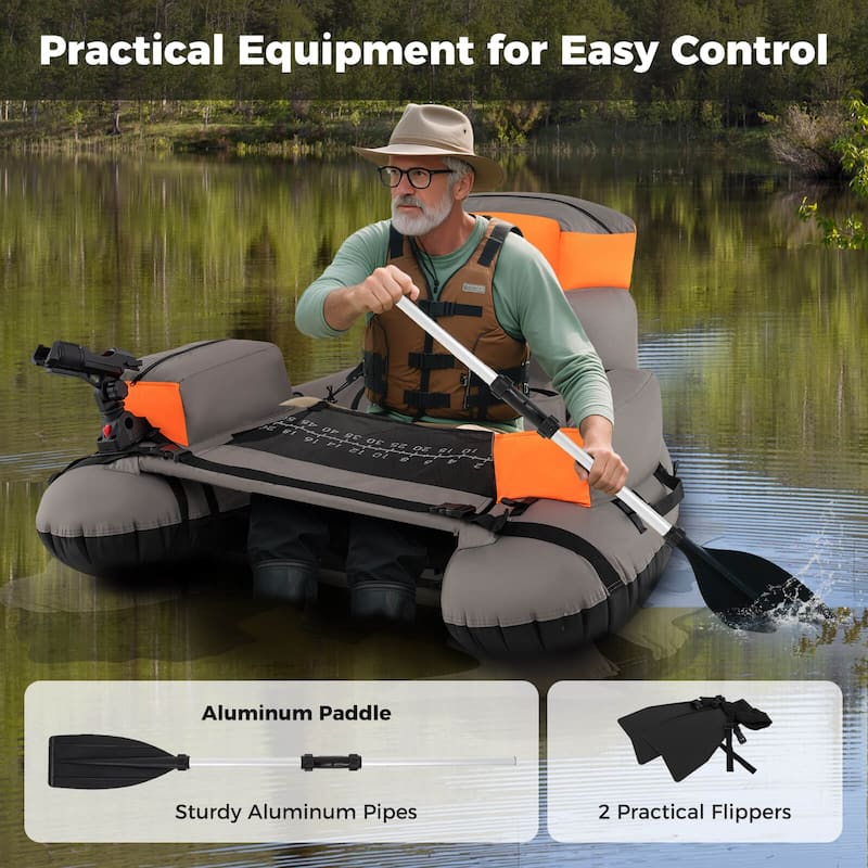 Goplus Inflatable Fishing Boat 350 LBS Fishing Float Tube with Fishing - See Details