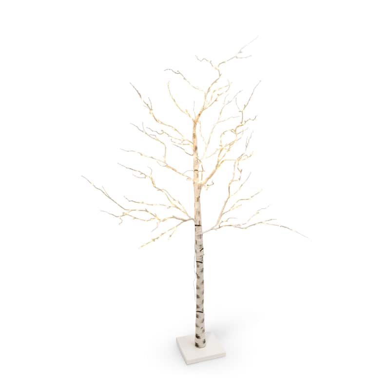 7 ft Tall Birch Tree with 250 Warm LED Lights - N/A