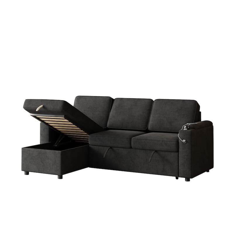 2 in 1 Pull Out Sofa Bed with Storage Sofa