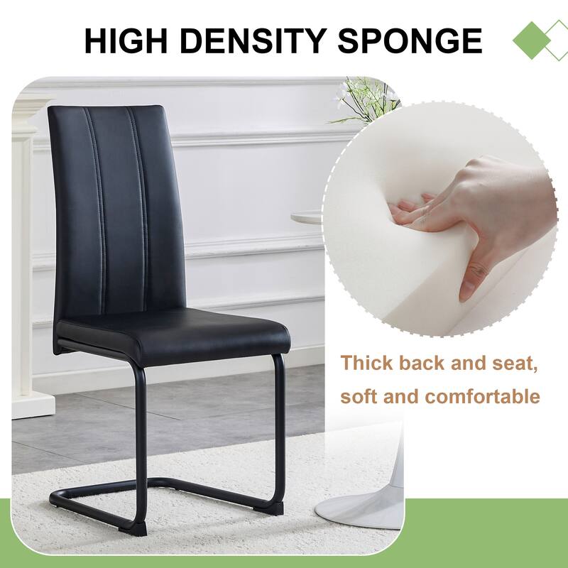 2-Pack PU Upholstered Dining Chairs - Modern Kitchen Side Chairs, Comfortable High-Back Seating for Dining Room