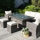 preview thumbnail 11 of 15, Morden Wicker/ Steel 7-piece Outdoor Conversation Firepit Dining Sets