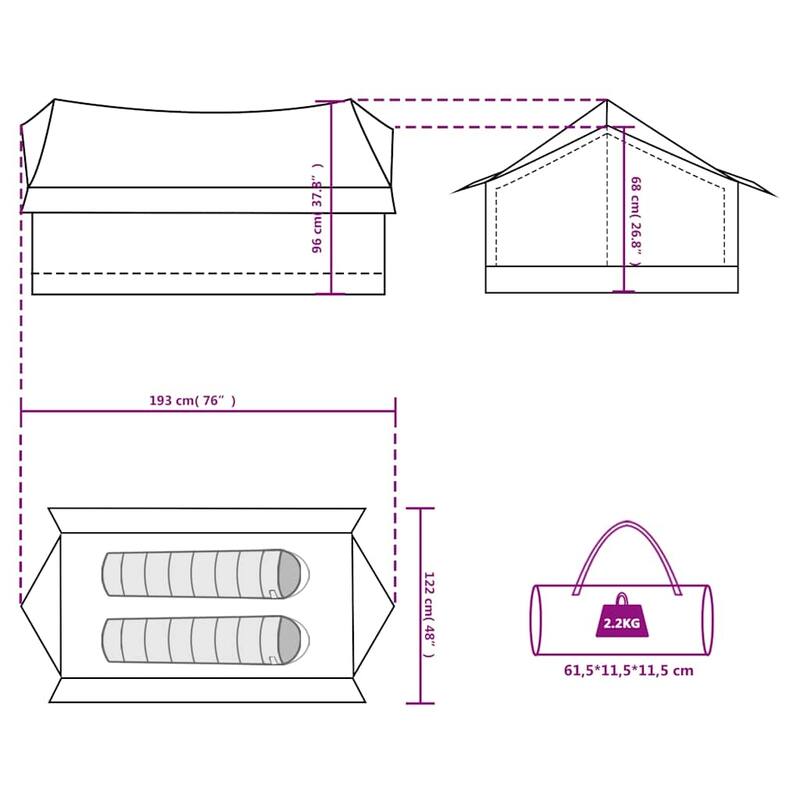 vidaXL Camping Tent 2-Person Waterproof