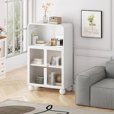 Buffet Storage Cabinet with Glass Door and Shelves