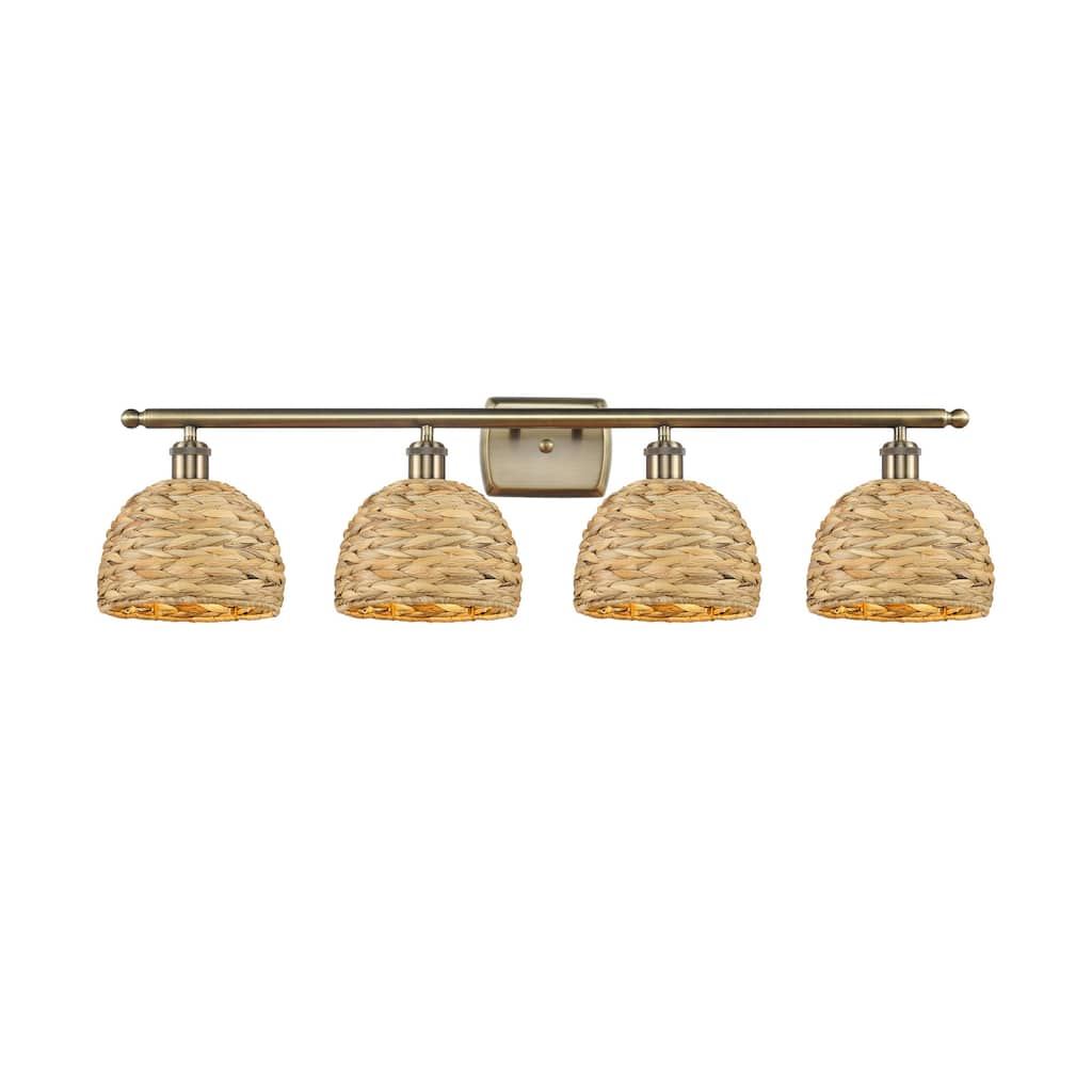 Innovations Lighting 516-4W-12-38 Woven Rattan Vanity Woven Rattan 4