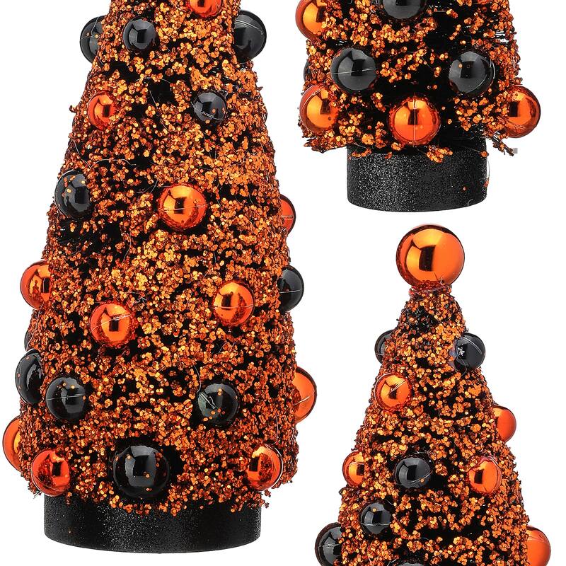 7.5-10.5" Halloween Sisal Tree Set of 3