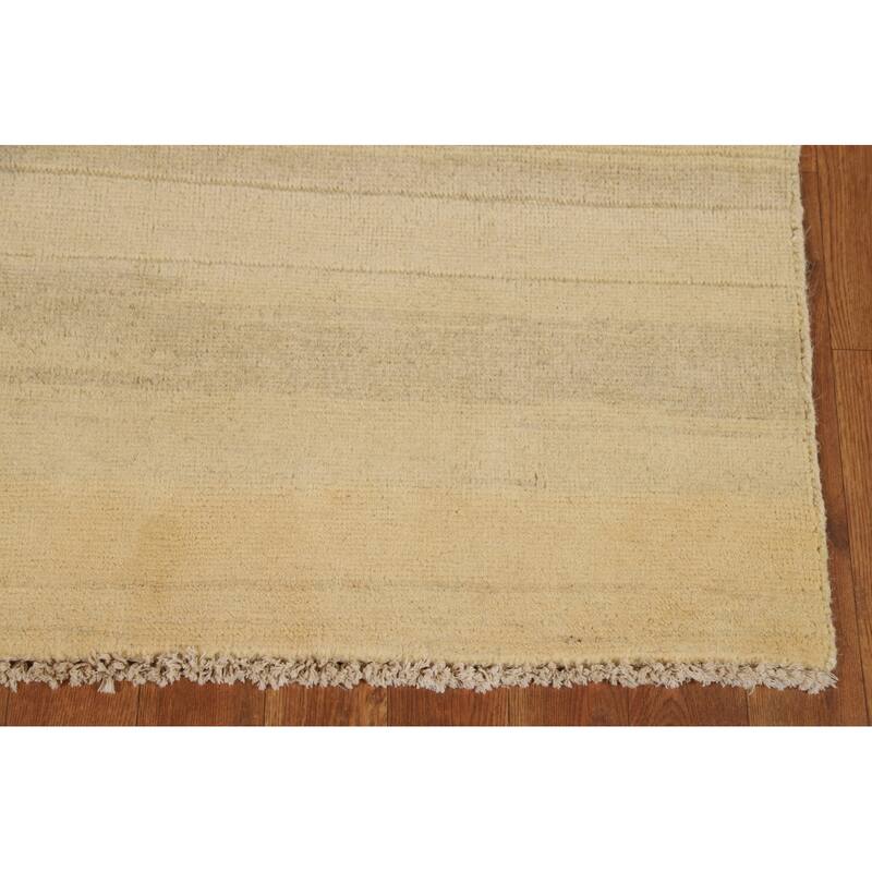 Striped Modern Gabbeh Oriental Foyer Rug Handmade Wool Carpet - 3'3"x 4'11"