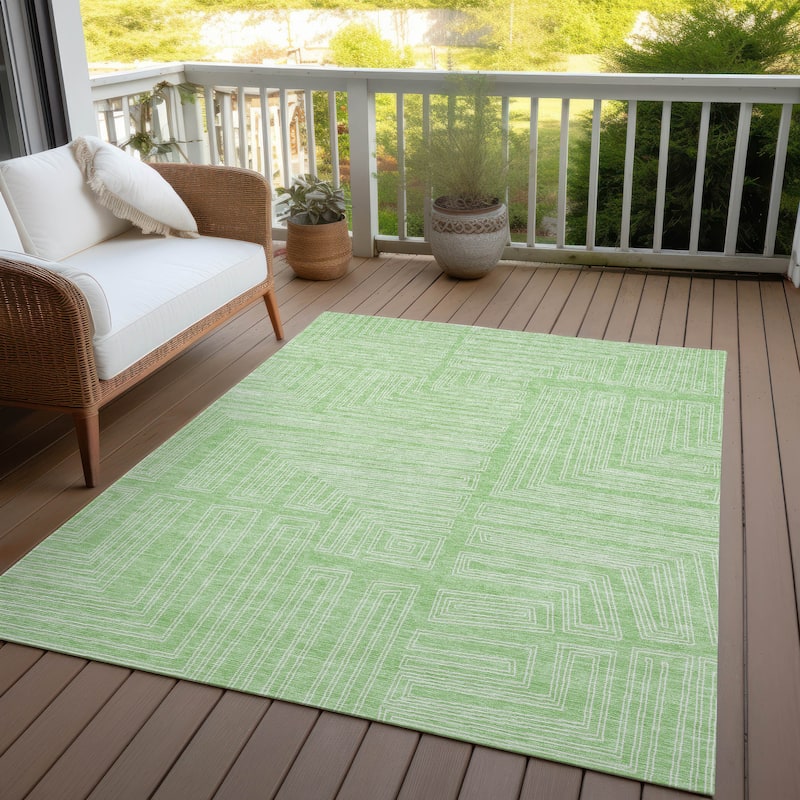 Machine Washable Indoor/ Outdoor Contemporary Stack Chantille Rug