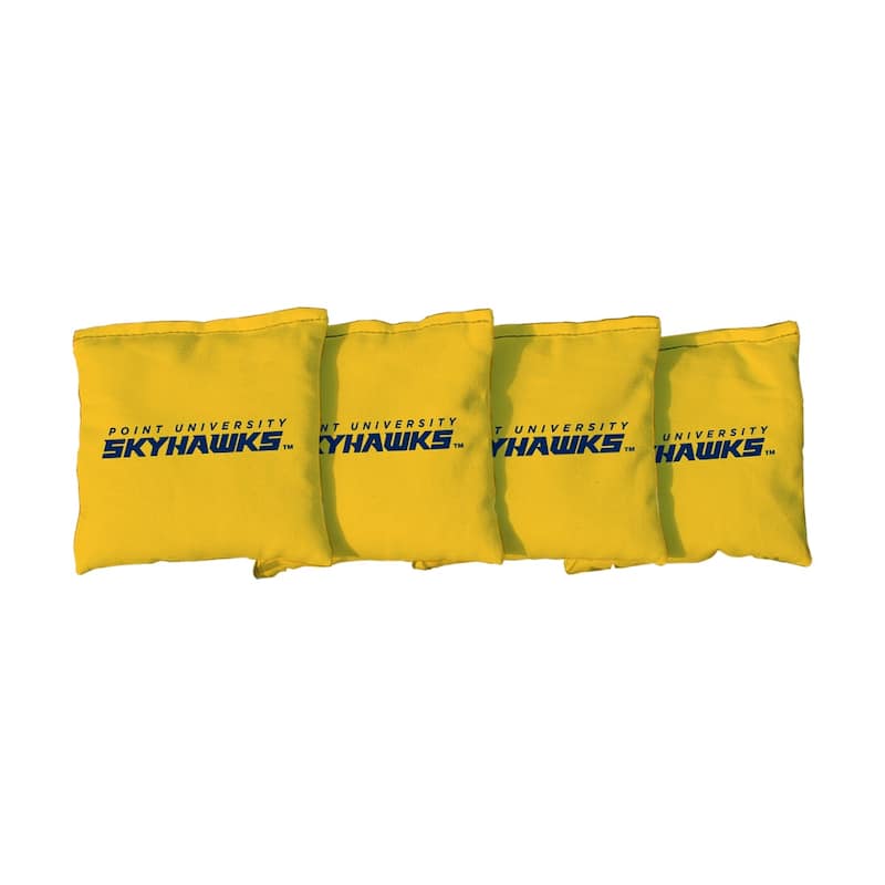 Point Skyhawks Yellow Cornhole Bags - Corn Filled