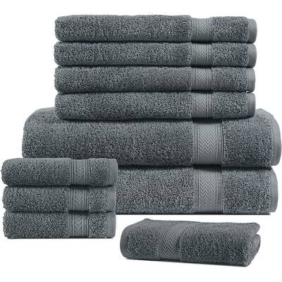 Super Absorbent 100-Percent Cotton 10 Piece Bath Towel Set