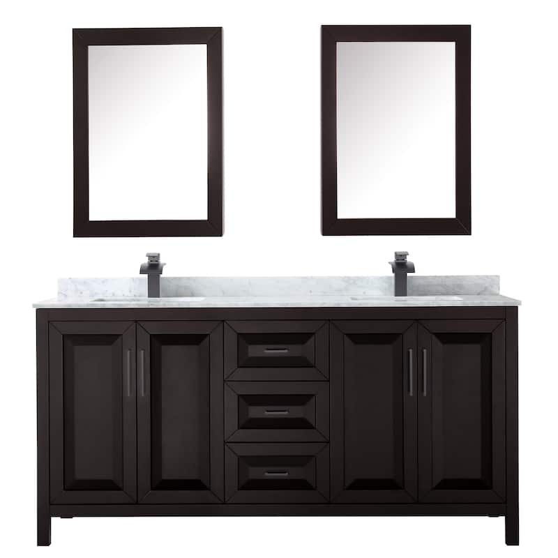 Wyndham Collection Daria 72" Free Standing Double Vanity Set with MDF
