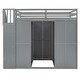 preview thumbnail 10 of 14, Full Size Grey Wooden Loft Bed w/ Desk, Storage Staircase & Shelves, Built-in Wardrobe w/ Foldable Door Panels for Student Dorms