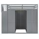 preview thumbnail 9 of 14, Grey Full Size Bunk Bed with Wardrobe, Desk, and Shelves for Kids