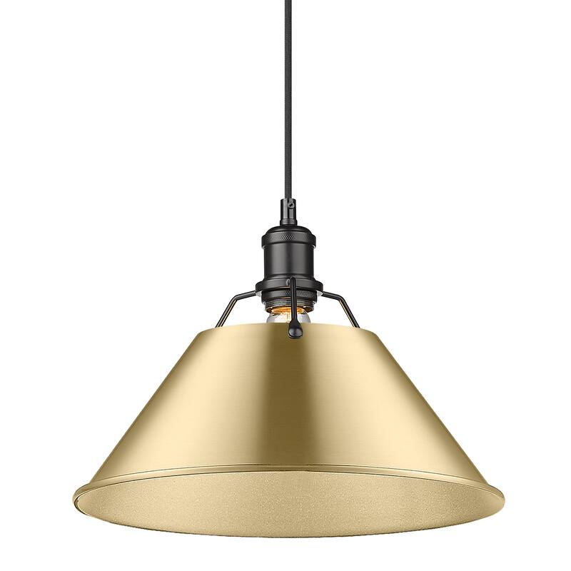 Orwell 14" Wide Large Pendant in Matte Black with Brushed Champagne Bronze
