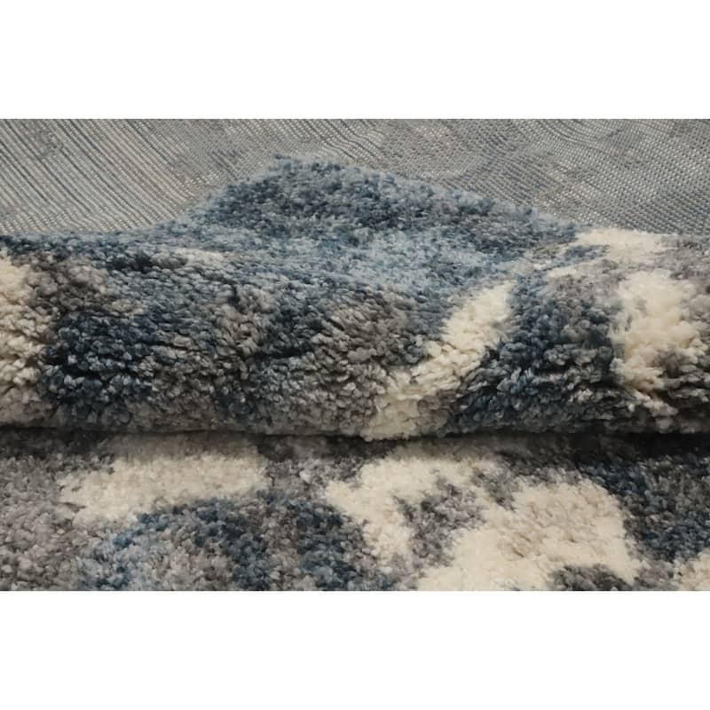 Machine Made Oriental Polyester Carpet Modern All-Over Multi-Colored Shaggy Area Rug - 10' 0'' X 7' 10''
