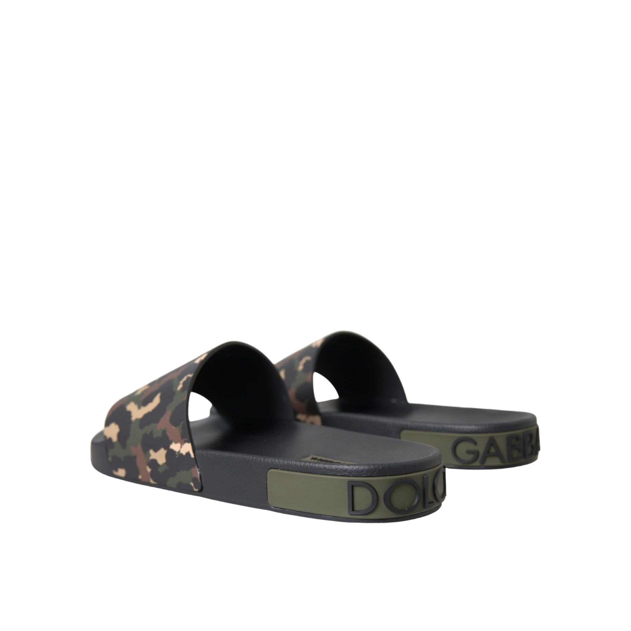 Dolce & Gabbana Multicolor Camouflage Leather Beachwear Men 