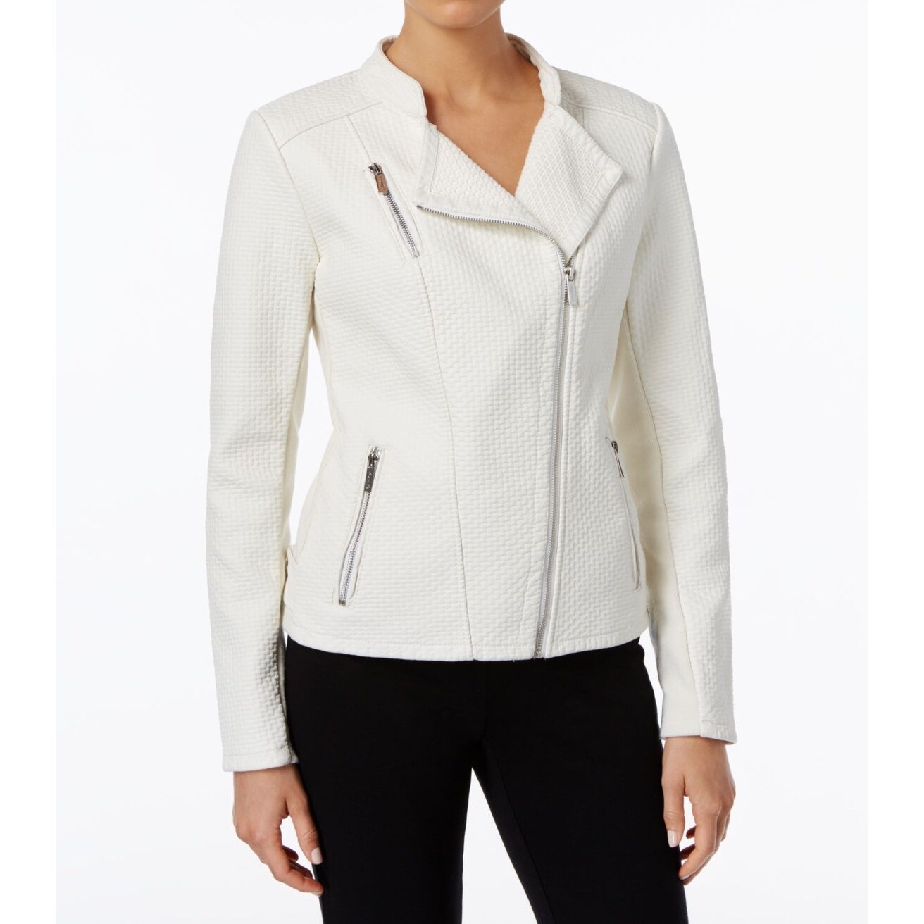 calvin klein open front moto jacket