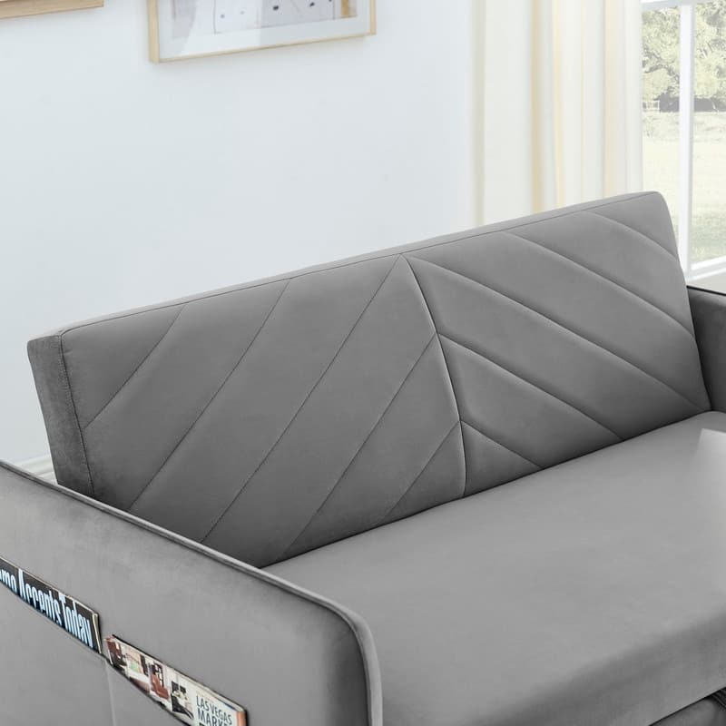 55'' Velvet Sofa Bed with USB Port