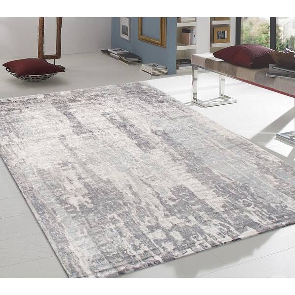 Pasargad Home Modern Collection Hand-Knotted Abstract Silk & Wool Area Rug 9' 2 X 12' 3 Pasargad Home Modern Collection Hand-Knotted Abstract Silk & Wool Area Rug 9' 2 X 12' 3