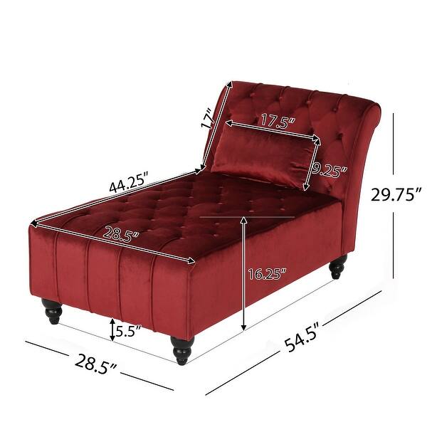 Velvet Upholstered Chaise Lounge Sofa Chair with Solid Wood Legs - Bed ...
