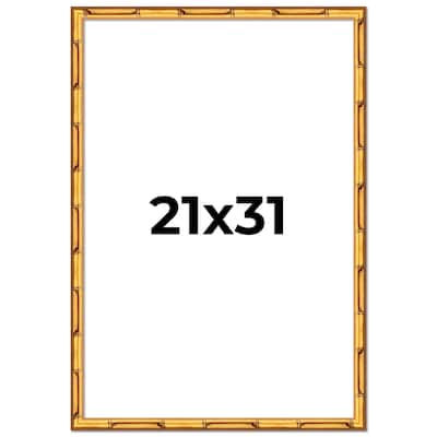 21x31 Frame Gold Bamboo Solid Wood Picture Frame | 1 Inch Moulding