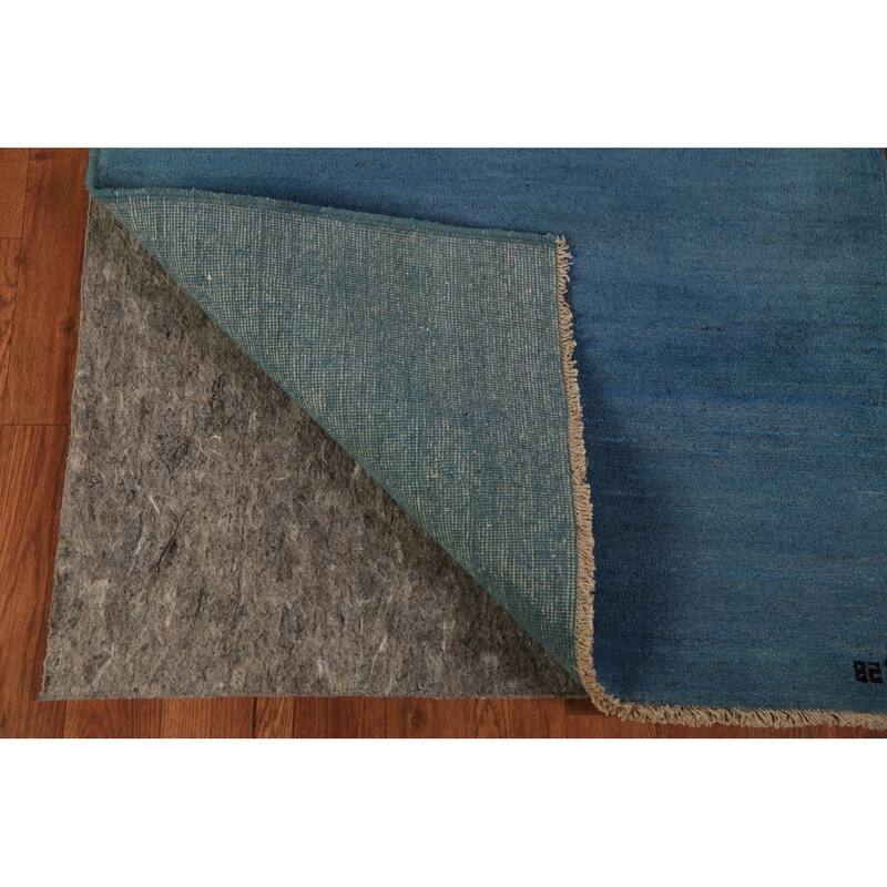 Blue Gabbeh Oriental Rug Handmade Wool Carpet - 2'10" x 4'11"