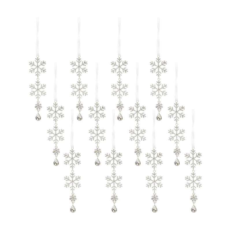 Jewel Tiered Snowflake Ornament (Set of 12)