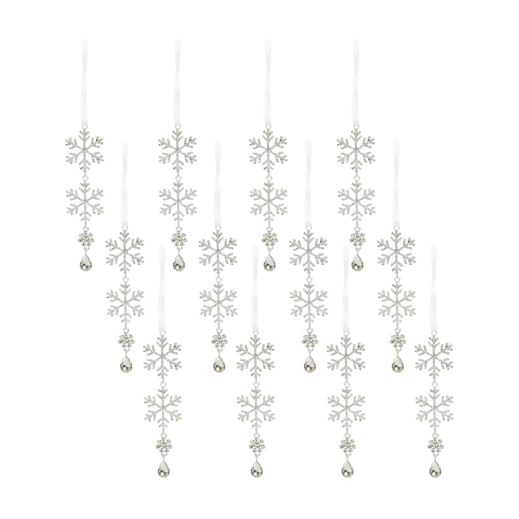 Jewel Tiered Snowflake Ornament (Set of 12)