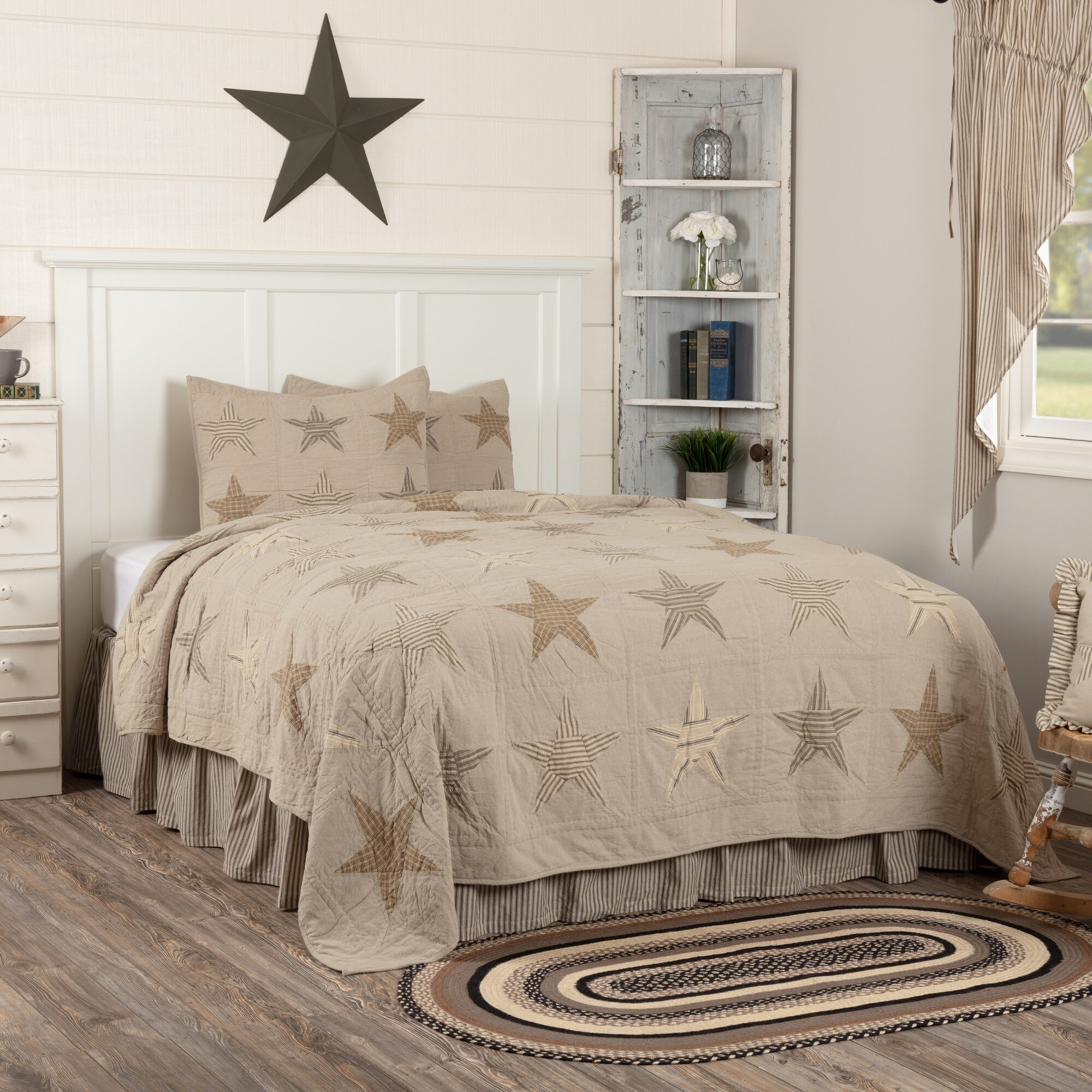 SAWYER MILL BLUE PATCHWORK WINDOW VALANCENancy's Nook by VHC Brands 