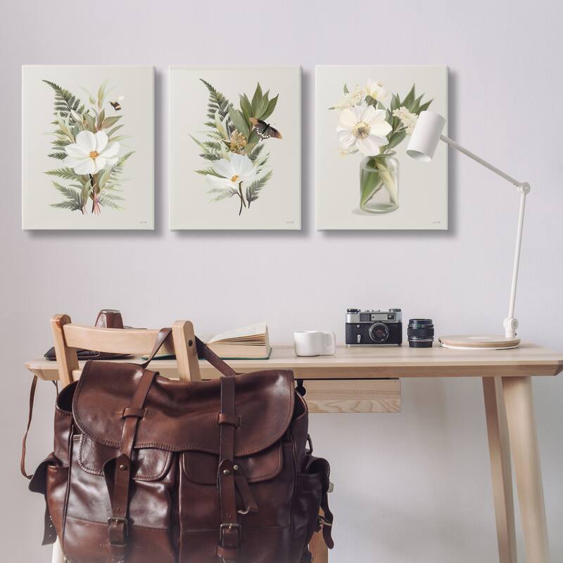 Stupell Country Magnolia Bundles Canvas Wall Art Design By House Fenway (Set of 3)