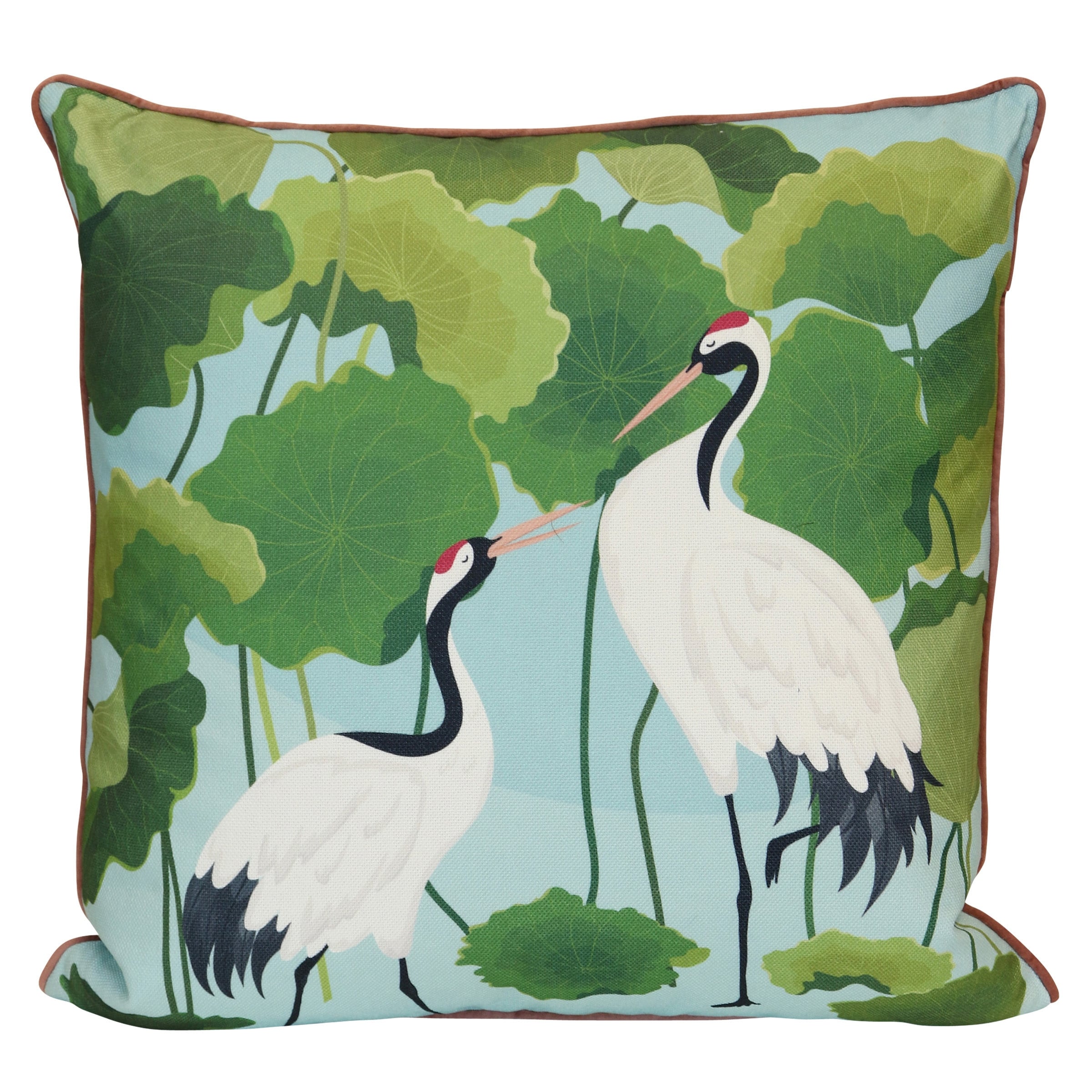 StyleCraft Emerald Crane Garden Pillow - Multicolor - 22" x 22"