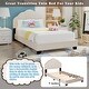 preview thumbnail 5 of 5, Beige Cute Velvet Platform Bed with Unique Flower Headboard, Seashell Shaped Upholstered Bed, No Box Spring Needed, Wooden Slats