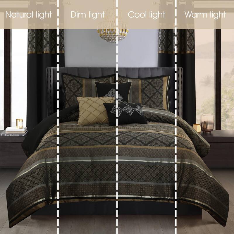 Nanshing Jensen 9 Piece Jacquard Traditional Comforter Set