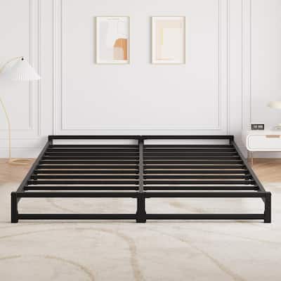 Metal Platform Bed Frame with Steel Slats Support