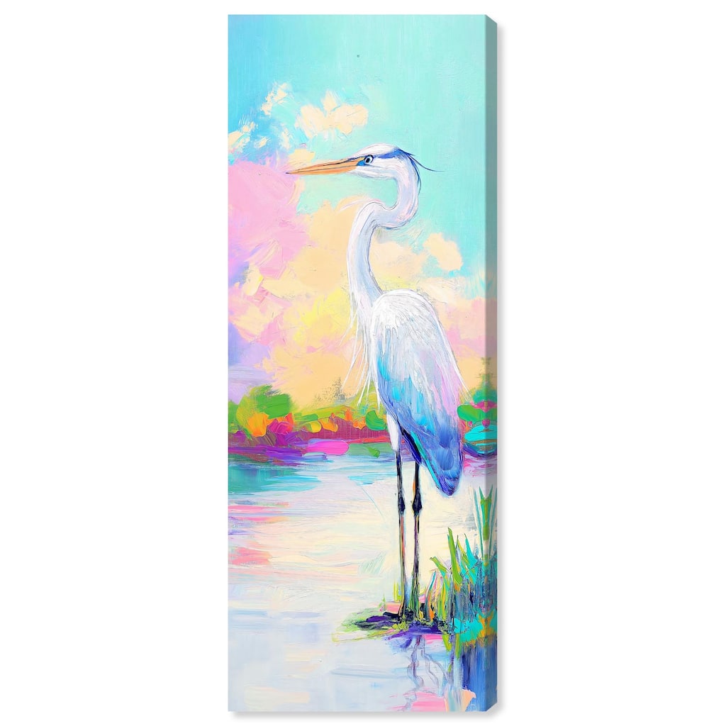 Expressive Egret II Panoramic Canvas by Art Remedy, Gallery Wrapped