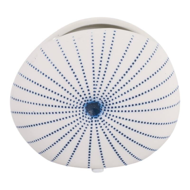 Round Shell Ceramic Vase - Stylish Dotted Pattern Flower Vase