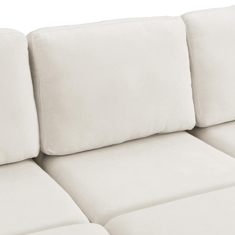 Versatile 103'' U-Shaped 6 Seater Sectional Sofa with Dual Movable Ottomans and 3 USB Charging Ports for Living Room