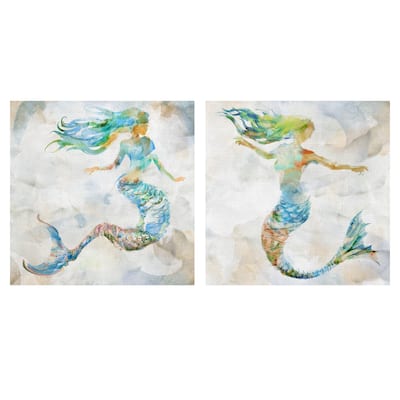 Watercolor Mermaid I-II by Studio Arts Canvas Art Prints