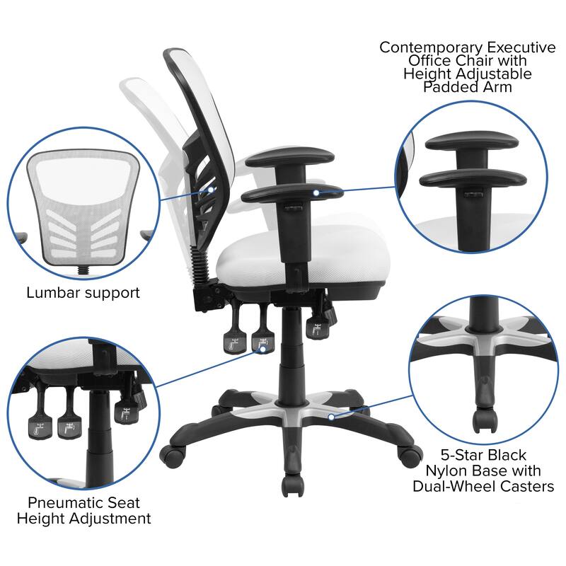 Mid-back Blue Mesh Adjustable Ergonomic Office Chair