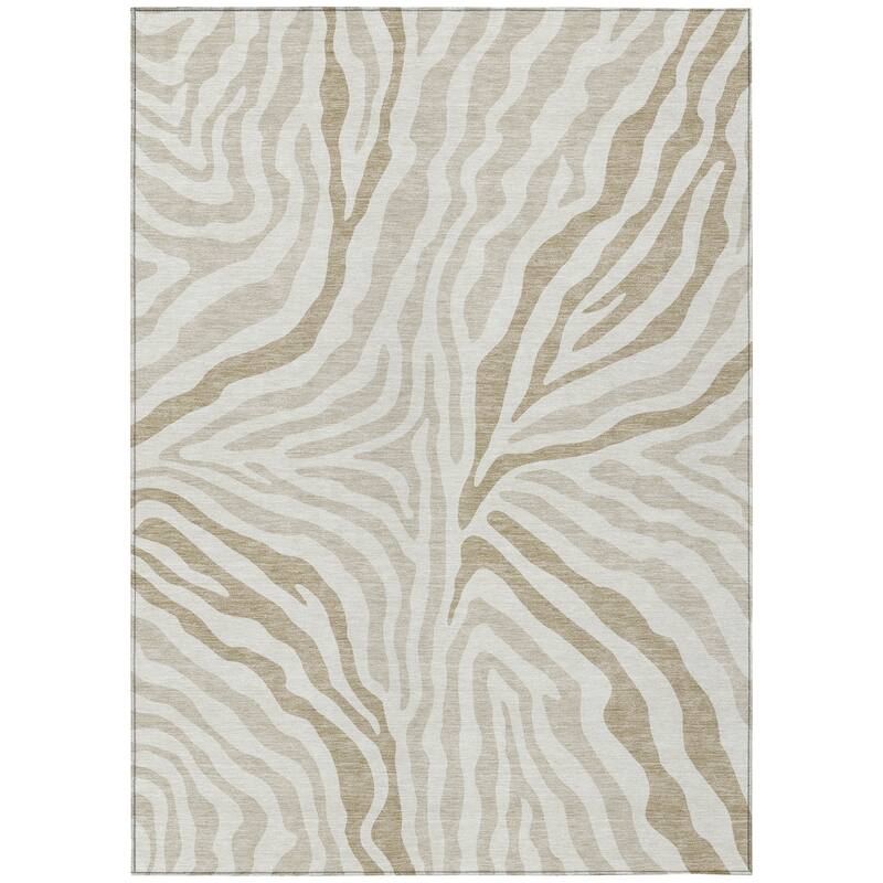Machine Washable Indoor/ Outdoor Modern Prints Chantille Rug