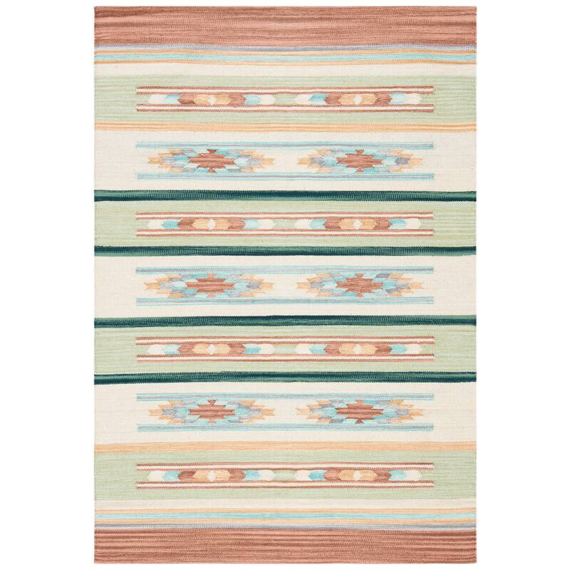 SAFAVIEH Handmade Kilim Mala Transitional Cotton Rug - 4' x 6' - Brown/Ivory