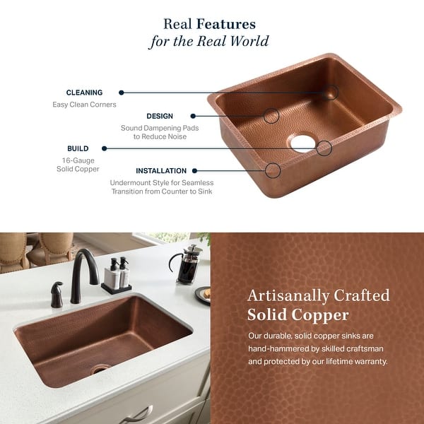 Pollock Undermount Solid Copper 12 in. Single Bowl Kitchen Sink in Aged Copper Pollock Undermount Solid Copper 12 in. Single Bowl Kitchen Sink in Aged Copper