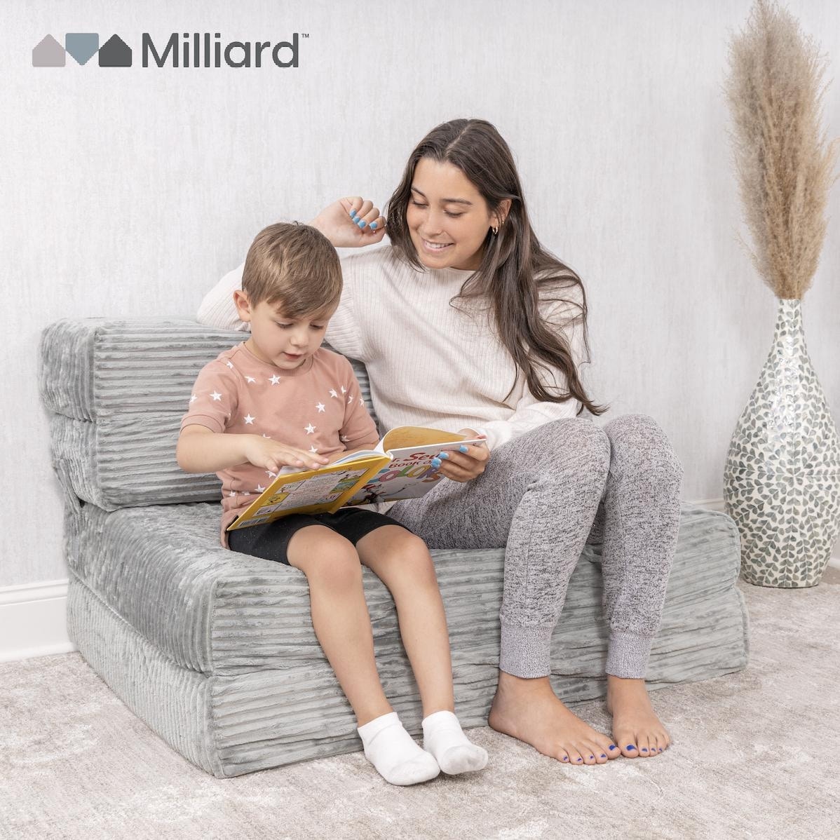Milliard Tri Folding Sofa Mattress Memory Foam Foldable Mattress with Ultra Soft Washable Ribbed Fur Cover Twin Size Grey On Sale Bed Bath Beyond 39384999