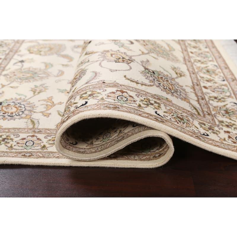 Floral Vegetable Dye Tabriz Oriental Area Rug Wool Hand-knotted Carpet - 4'0" x 6'4"